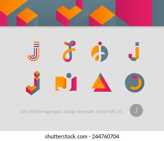 Logo design templates. Stylized letter J.