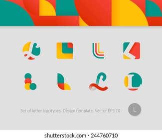 Logo design templates. Stylized letter L.