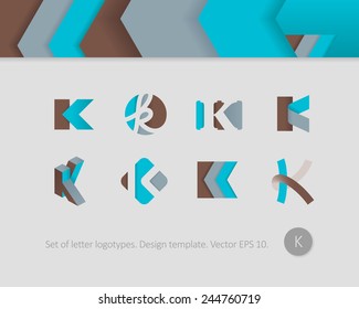 Logo design templates. Stylized letter K.