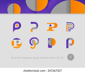 Logo design templates. Stylized letter P.