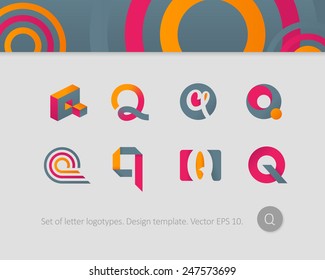 Logo design templates. Stylized letter Q.