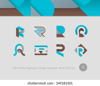 Logo design templates. Stylized letter R.