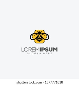 logo design templates in trendy linear style - natural and farm honey concepts - labels and tags with bees, honeycombs and flowers
