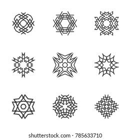 Logo design templates. Vector Abstract geometric pattern shapes for yoga, spa, boho, wellness, nature, ethnic, tribal logo design.