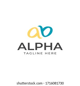 Logo Design Templates for your Business, Modern and Creative Designs, Alpha or Alphabet Vector or Initials of Letter AB