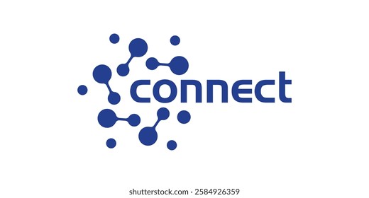 logo design text and connection, molecule, logo for technology, modern, symbol, icon, idea, creative.