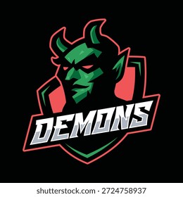 Design de logotipo com o demônio como mascote