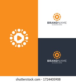 Logo-Design, das Sprach- und Virenkonzept mit sich bringt