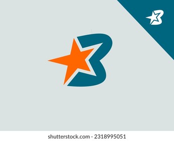 Logo design that combine letter B and shape of star