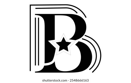 Logo design that combine letter B and shape of star