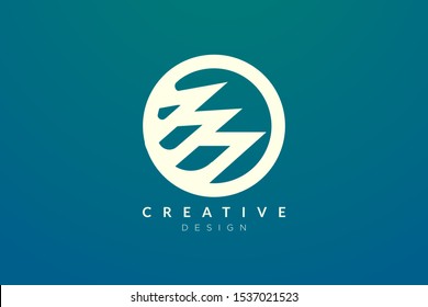 Logo design that combines circle objects with mountains. Minimalist and modern vector design for your business brand or product