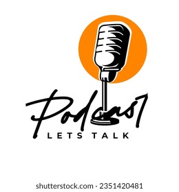 un diseño de logotipo muy adecuado para ser utilizado como logotipo para un canal de podcast o algo así