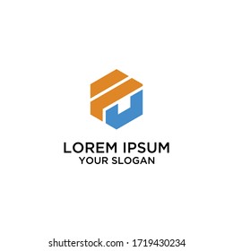 logo design with theme letter f u