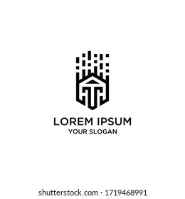 logo design with theme letter T