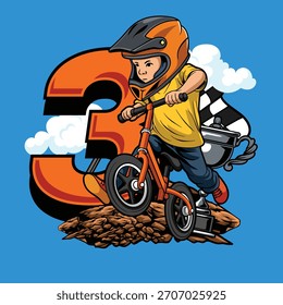Diseño de logotipo para la competencia de bicicletas para niños en tercer lugar