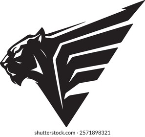 Logo Design With Tiger Head Silhouette Vector Illustration 