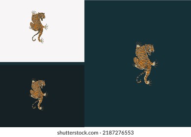 logo design of tiger vector illustration