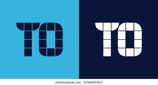 TO logo design with tile shape. Minimalist and modern vector illustration design suitable for business or brand