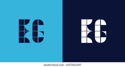EG logo design with tile shape. Minimalist and modern vector illustration design suitable for business or brand