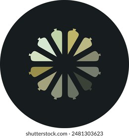 logo design tiny trees around circle with shades of olive color vector illustration for web3,games,companies