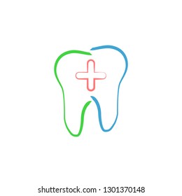Logo design tooth on the white background