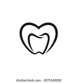 Logo Design Tooth Teeth Dentist Dental Dentistry, Concept Icon Graphic Love Heart