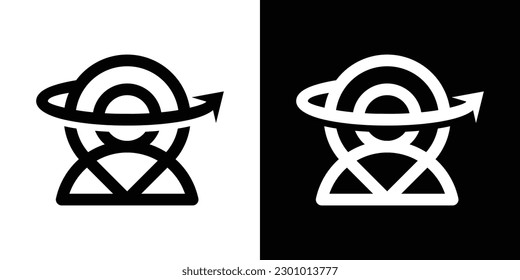 Logo-Design-Reisekarte, Menschen und Pflanzendesign-Symbol, Vektorgrafik