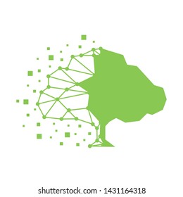 logo design tree digital connecting