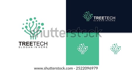 logo design tree tech,circuit,security,optical cable,logo design vector,symbol,template,idea,inspiration.