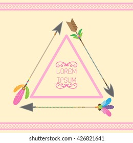 Logo design with triangle tribal arrows collection, flat icon vector illustration