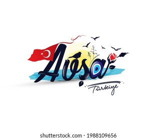 Logo design with "avşa turkiye" text