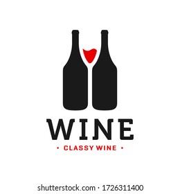 logo design of two bottles of wine