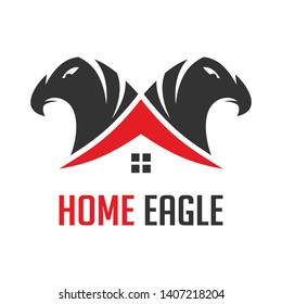 logo design of two eagle animal house heads