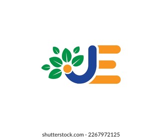 Logo design with two letters JE. The logo can be used in the agricultural, food, commercial and other fields