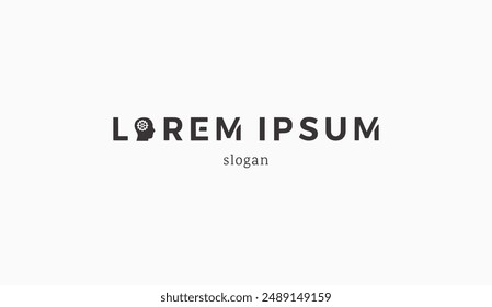 Logo design typography illustration serrated head design technology