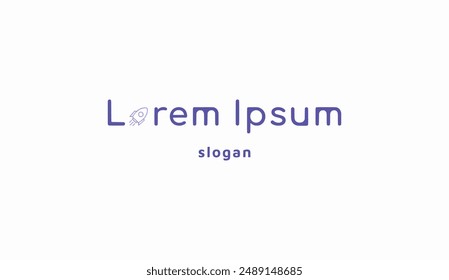 Logo design typography rocket illustration design technology