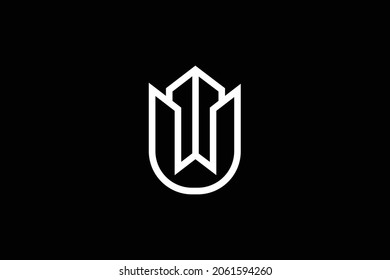 Logo design of U UU in vector for construction, home, real estate, building, property. creative elegant Monogram. Premium Business home logo icon. White color on black background