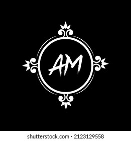 AM logo design with unique and simple design
