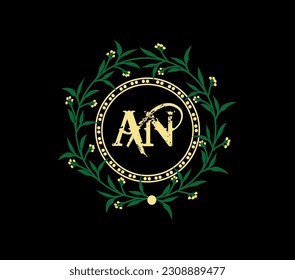 Un diseño de logotipo con un diseño único y sencillo, con correa de laurel con cinta.