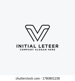 Logo Design V. Initial Letter. - Vector