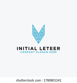 Diseño del logotipo V. Letra inicial. - Vector