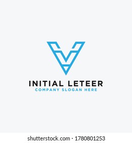 Logo Design V. Initial Letter. - Vector