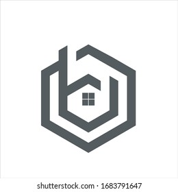 Logo design of V  in vector for construction, home, real estate, building, property. Minimal awesome trendy professional logo  