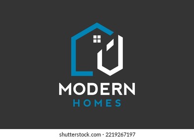 Logo design of V in vector for construction, home, real estate, building, property. Minimal awesome trendy professional logo design.