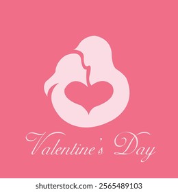 A logo design with a Valentine's theme with a love shape that resembles two women and a man hugging