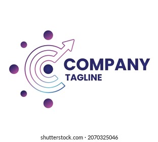 logo design with various color and shape elements that represent rising income