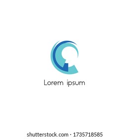 Logo Design Vector abstract circle swirl symbol. design elements, flat, line art, icon.