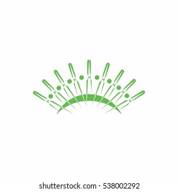 Logo Design vector of abstract poles green color