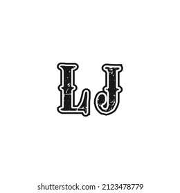 carta de arte vectorial de diseño de logotipo LJ