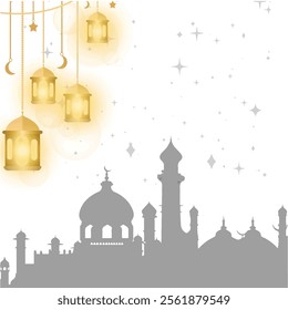 logo design vector background of mosque and commemoration of Islamic religious holidays